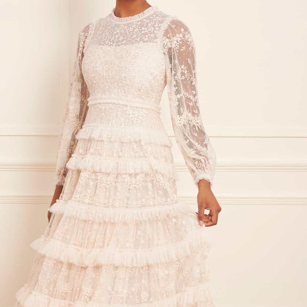 NEEDLE & THREAD BLOSSOM LACE ANKLE GOWN